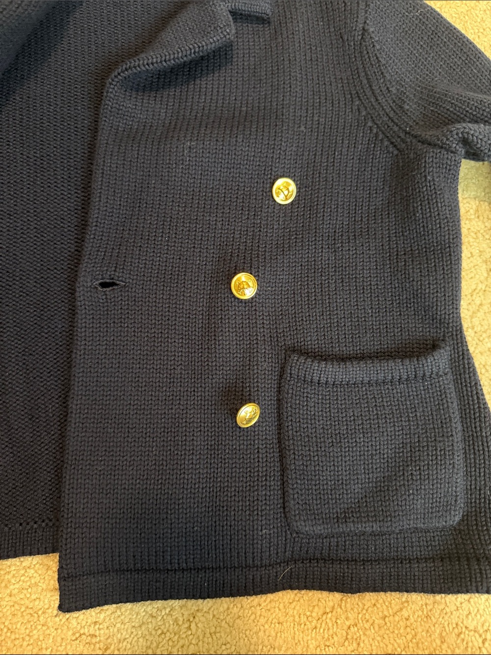 Polo Ralph Lauren Merino Sweater Blazer Hunter Navy Medium - Picture 13 of 16